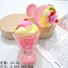 Accesorios de Resina Luminosa Creativos de Comida de Verano Juguete Taza de Helado DIY Caja de Almacenamiento Hecha a Mano Colgante Colgante Adornos para Coche