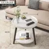 Mesa de Centro Pequeña para Sala de Estar, Mesa Redonda Pequeña de Noche para Dormitorio de Apartamento Pequeño, Mesa Redonda Pequeña Doméstica de Doble Capa para Sala de Estar junto al Sofá