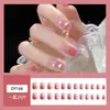 Unhas Manicure Degradê com Glitter Casual, Clareamento e Nuvens Flutuantes, Adesivos de Unha Doces, Unhas Degradê Usáveis Mais Vendidas do Douyin
