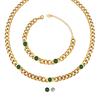 Nuevo Conjunto de Joyería de Pulsera y Collar de Zirconia Estilo Retro Tailandés Chicas Picantes Nicho Viento Frío Joyería al por Mayor Acero de Titanio Transfronterizo