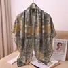 Lenço Quadrado 100% Seda de Amora Georgette para Mulheres, Xale Estampado, Leve, Respirável, Versátil, Coleção de Lenços de Seda de Luxo