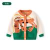 Cardigan Suave de Tricô Jacquard Tigre Pequeno para Crianças Algodão Puro Classe A Suéter para Bebê Cardigan de Tricô Infantil Outono e Inverno