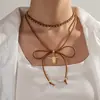 Joia Transfronteiriça Europeia e Americana Estilo Étnico Retrô Boêmio Liga de Zinco Flor Lua Pingente Colar Longo em Camadas Duplas para Mulheres