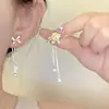 Pinza de Oreja con Borla de Estrella Super Hada para Mujer Pendientes Largos Elegantes de Lujo Ligero Pendientes Nuevos Pequeños de Celebridad de Internet para Todo