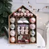 Decoración navideña colgante escena diseño árbol de Navidad bola transparente bola hueca colgante adornos creativos vestido de bricolaje
