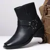Botas mais vendidas da Amazon: botas Chelsea masculinas, de cano alto, botas de couro com salto grosso, sapatos masculinos da moda, disponíveis em tamanhos grandes, em estoque