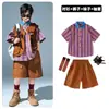 Roupas de Moda Infantil Hip-Hop Terno Colete Hip-Hop Estilo Britânico para Meninos Roupas de Moda Descoladas Camisa de Apresentação para Meninas Roupas de Performance