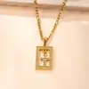 Collar de Acero de Titanio Transfronterizo con Colgante Único Colgante Cuadrado de Diamante Fundido Cadena para Suéter Lujo Ligero Joyería de Acero de Titanio de Alta Gama Fábrica