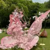 Estilo dulce francés, flores rosas grandes para decoración de bodas, flores de seda, accesorios hechos a mano, flores artificiales para decoración de bodas, venta al por mayor