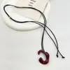 Colar de Corda de Cera Geométrico Irregular Retro Transfronteiriço Corrente Longa Simples Retro para Suéter Design de Nicho