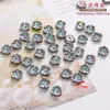 Accesorios para soporte de flores de flor de ciruelo de cinco pétalos de resina de imitación de concha de 7 mm, tazón pequeño para flores, materiales de producción de joyería para el cabello antigua hecha a mano para bricolaje