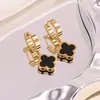 Nuevos Pendientes de Borla de Moda con Flor, Superficie Lisa, Chapados en Oro Real, Dulces y Delicados, No se Desvanecen