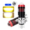 Farol de moto de alta luminosidade bicolor amarelo-branco para desobstrução de estrada, spotlight H4 P15D BA20D para veículo elétrico