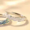 Anillos de Pareja Jianjia Bailu, un Par de Anillos de Alto Gama para Hombres y Mujeres con Diseño de Nicho de Pegamento, Regalos de Cumpleaños para Novias