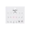 Set Semanal de Pendientes de Nicho Estilo Coreano, Pendientes Lindos y Compactos de Aleación Electroplateada con Pedrería, Venta al por Mayor