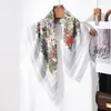 Bufanda Cuadrada de Lujo con Patrón de Espiga para Mujer, Bufanda de Seda Suave y Amigable con la Piel, Adecuada para Todas las Estaciones, Bufanda Decorativa Sencilla y Elegante para el Cuello y Chal