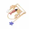 Broche Ins Exagerado Estilo Océano con Pez Tropical Pintado y Coral, Pin de Cinturón Dulce y Divertido con Elementos Marinos para Mujer