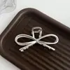 Pasador de Perlas para Mujer Clip de Lazo Estilo Coreano Pinza de Tiburón para la Parte Trasera de la Cabeza Accesorios Metálicos Grandes y Simples para el Cabello