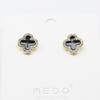 Pendientes de Aguja de Plata S925 Estilo Coreano y Japonés Pendientes de Pedrería con Forma de Flor de Ciruelo Elegantes Pendientes de Botón Blanco y Negro con Goteo de Aceite al por Mayor para Mujer Cristal
