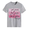 Comercio exterior Amazon 2025 nueva camiseta redonda europea y americana WORTH Ver tu letra estampado manga corta algodón