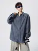 Jaqueta Plaid Japonesa Retro Estilo Preguiçoso e Relaxado para Homens, Camisa de Manga Longa Cleanfit Solta Tendência para Primavera