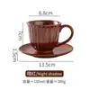 Juego de Tazas de Café Estilo Japonés Vintage Cambio de Horno Taza de Cerámica con Patrón Vertical para el Té de la Tarde Taza de Desayuno Taza de Café Minimalista