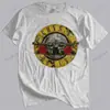 Camiseta de Algodón para Hombre Verano Marca Camiseta Guns N Roses Bala L
