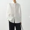 CES Hecha de 100% algodón con un proceso especial de secado al sol, una camisa clásica para un guardarropa de lujo discreto, camisa casual holgada de manga larga estilo coreano