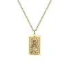 Comercio Exterior Transfronterizo Nuevo Producto Cadena Cruzada Colgante Cortador de Cartas de Tarot Acero Inoxidable Collar para Hombre Acero de Titanio Joyería de Moda Venta al por Mayor