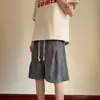 Marca de moda de calle, Pantalones cortos deportivos holgados para hombre, Corte recto, Tallas grandes, Textura INS, Pantalones cortos de longitud media para hombre, Talla de verano