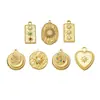 Aço Inoxidável Estilo Luxo Acessível Hidráulico Etiqueta de Diamante Pingente Pulseira Colar Brincos Banhado a Ouro 18K Acessórios para Joias DIY