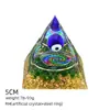 Pirâmide de Cristal Natural 5cm Estilo Europeu e Americano Decoração de Mesa para Casa e Escritório Ornamento de Pirâmide de Resina para Yoga Meditação