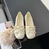 Sapatos Mary Jane estilo francês com laço de nicho e salto oculto, nova coleção 2026, sapatilhas estilo noite com bico fino e detalhe de fivela