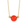 Moda Simples Nicho Nova Chegada Sansheng III Vermelho Ágata Jade Colar Feminino Leve Luxo All-match Titânio Aço Clavícula Corrente