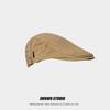 Gorra Plana de Algodón Puro para Cuatro Estaciones para Mujer Color Sólido Retro Estilo Británico Gorra de Repartidor Simple Combinable Boina Artística para Hombre