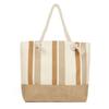 Bolso de Hombro para Mujer de Gran Capacidad Europeo y Americano Transfronterizo 2024 Nuevo Bolso Tote de Lona con Rayas Verticales Bolso de Playa