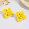 Brincos de Flor Coloridos Pintados à Mão Populares de Venda Quente Transfronteiriços, Personalizados, Doces e Versáteis, Pétalas de Nicho para Senhoras