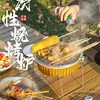 Horno de Barbacoa Desechable Set de Picnic Sartén para Hornear Estufa Fuego de Carbón al Aire Libre Estufa de Carbón Equipo Estilo Campamento Suministros