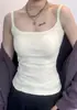 206 Nuevo Estilo Básico Camisola Algodón Puro Corte Ajustado con Copas, Versátil para el Uso Diario, Top Básico Adelgazante para Chicas Atrevidas para Usar Afuera