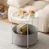 Bolsillo de Almacenamiento Nórdico Mesa de Café Pequeña Estante de Almacenamiento de Hierro Móvil Mesa Auxiliar Lateral para Sofá de Sala de Estar Mesa Auxiliar Pequeña para Dormitorio Transfronterizo