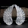 Cristal de yeso transparente natural de Marruecos piedra en bruto alas unicornio delfín mariposa Dios Sol gato en forma de cuenco piezas de tallado