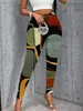Leggings Femeninos Transfronterizos con Estampado de Arte de Patrón Abstracto Retro, Impresión Digital 3D Personalizada, Disponibles para Venta al por Mayor a partir de una Pieza