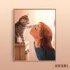 [Personalizado] Quarto Simples de Menina com Personagens de Gatos Fofos, Mural de Quarto, Arte Quente e Aconchegante com Tema de Gato para Quarto Infantil