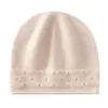 Gorro holgado de cachemir con borde enrollado, nuevo estilo para mujer, adelgazante, para el frío, cálido, para el posparto, turbante versátil, gorro de punto