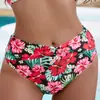 2026 Novo Maiô de Banho Europeu e Americano Estampado Moda Fonte Termal Feminino Sexy Triângulo Biquíni Calções de Banho de Praia