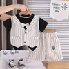 Conjunto Curto de Verão Novo Estilo para Meninos com Colete Falso de Duas Peças e Shorts Casuais de Algodão Conjunto de Duas Peças Venda por Atacado do Fabricante