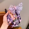 Peluca Trenzada de Kuromi Anillo para el Cabello Infantil Chica Dulce y Genial Trenza de Boxeo Cola de Caballo Alta Cuerda para la Cabeza Cuerda para el Cabello de Niñas Tocado