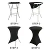 Venda Direta de Fábrica Capa para Mesa de Bar Cor Sólida Toalha de Mesa Alta para Mesa de Banquete Cocktail Mesa Alta Elástica Ajustável Capa para Mesa Redonda
