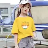2209# Camiseta de Verano para Niñas 100% Algodón Manga Corta Nuevas Camisetas Infantiles Holgadas Ropa de Verano Ropa Infantil de Moda