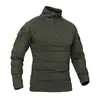 Nueva camiseta ajustada de camuflaje G2 para entrenamiento al aire libre, top de camuflaje de manga larga, traje de camuflaje tipo rana con cuello alto, camiseta de entrenamiento militar de secado rápido con media cremallera